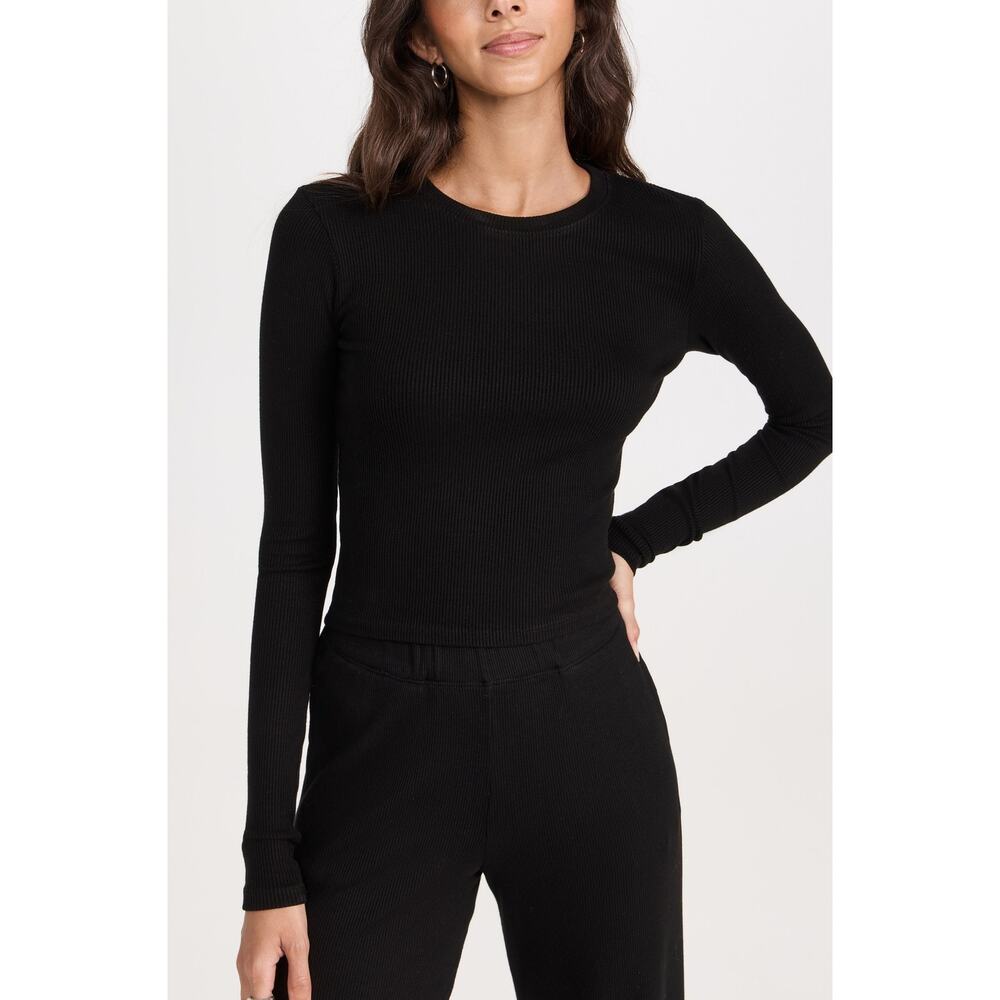 Sprwmn 'Cropped' Black Baby Longsleeve Crewneck Tee Size M